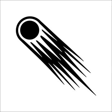 Comet flying with trail on transparent background for space theme graphic elements astronomical phenomenon science education or celestial body vector illustration.