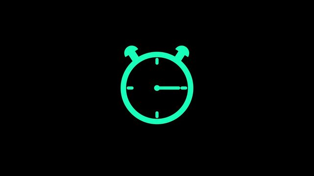 Minimalist neon alarm clock timer animation digital timer neon clock glowing clock time tracking
