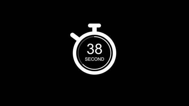 Minimalist timer clock showing 15, 30, 45, and 60 seconds countdown