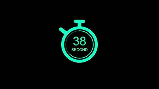 Modern digital timer showing time intervals from 15 to 60 seconds minute timer digital countdown 15-second clip