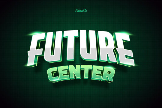 Future Center Editable Text Effect Style 3d Technology Glow