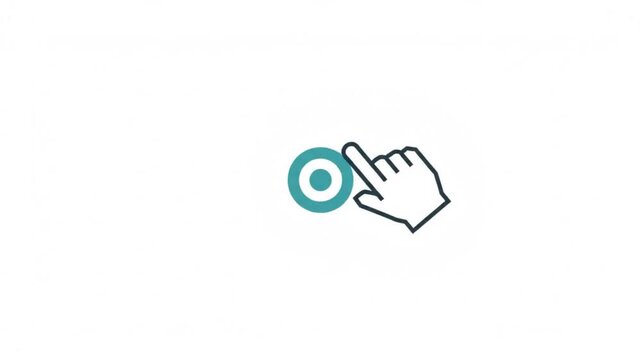 Animated Hand Click Cursor Icon Vector Illustration for Touch Screen Tap Pointer Interface UI and Digital Interactive Concept Flat Design Isolated on White Background 