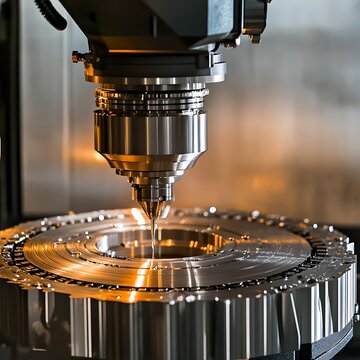 Precision cnc machining of a metal gear industrial manufacturing and metalworking process
