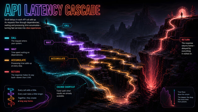 API Latency Cascade Shows Accumulated Delays and Bottlenecks