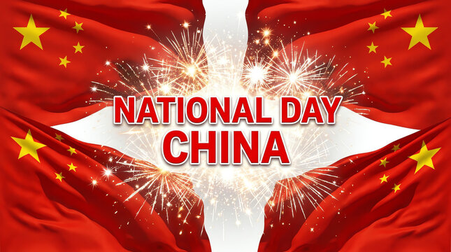 Celebrating the glorious national day of the people's republic of china with fireworks flags and patriotic pride across the nation
