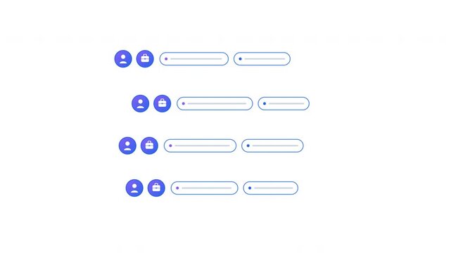 Digital user interface components with icons and interactive buttons