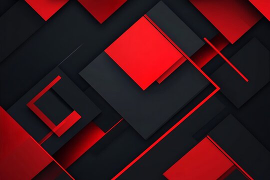 Dynamic red and black abstract background with layered geometric shapes for modern design projects