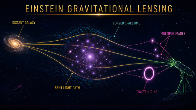 Gravitational Lensing Bends Light Into Multiple Images
