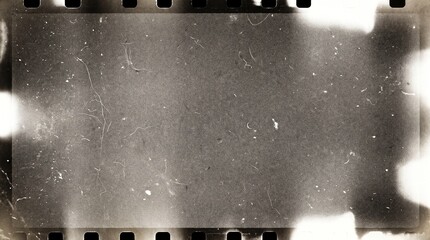 Obraz premium Old film texture with scratches, noise and light leaks. Realistic transparent overlay film texture in black-white, dust and grain. Distressed retro movie or photo negative effect of cinema nostalgia