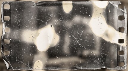 Obraz premium Old film texture with scratches, noise and light leaks. Realistic transparent overlay film texture in black-white, dust and grain. Distressed retro movie or photo negative effect of cinema nostalgia