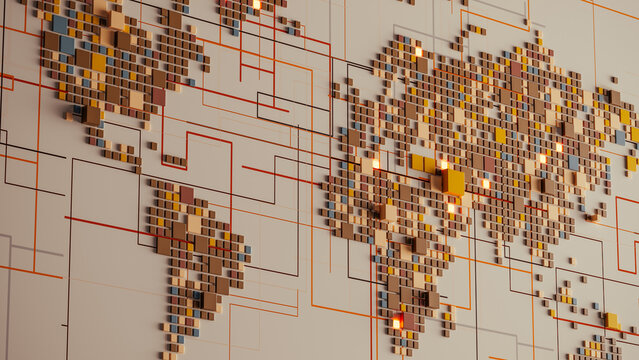 Global Data Connections Across a Tiled World Map