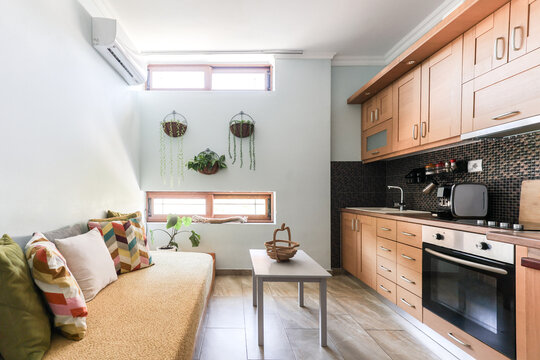 Cozy Kitchen and Living Area in a Small Apartment