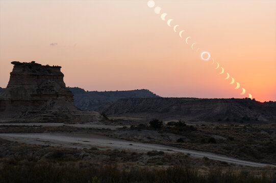 Total solar eclipse over monegros