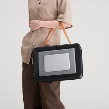 Beige Shirt With Business Bag