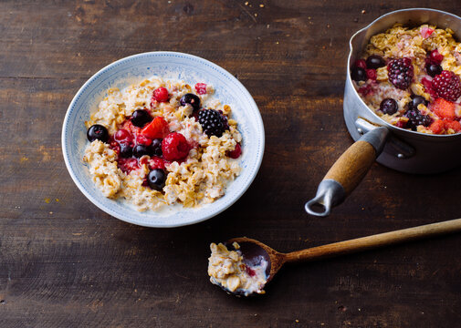 Bowl of oatmeal Porridge with berries
