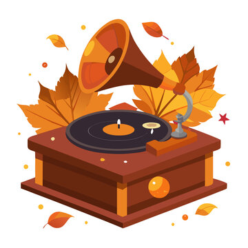 vector illustration of gramophone