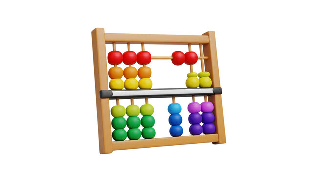 Colorful Wooden Abacus Counting Toy for Early Education and Mathematics Learning 3D Render