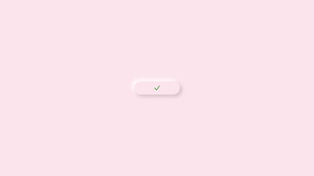 Minimalist pink background with a single white button animation.