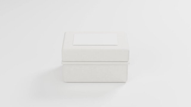 Biodegradable molded pulp clamshell container 360 rotating turntable loop mockup