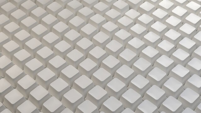 Pure white keyboard key array undulating loop background