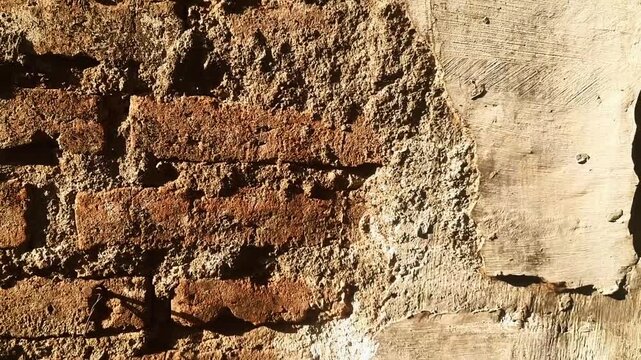 A camera zoom on the red brickwork reveals an aged appearance, creating a horror-like atmosphere.