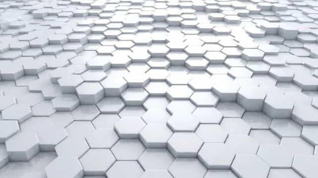 Random waving motion abstract background from hexa b in a continuous pattern