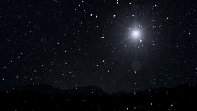 starry sky with stars video in 4K