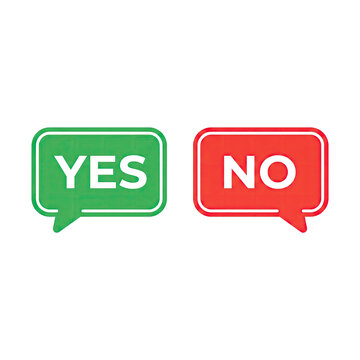 Green yes and red no button express clear choice