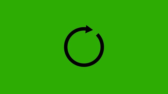 Circle arrow refresh and reload icon animation with progress loading bar. Animated rotating circular arrow for loading process update and refresh.