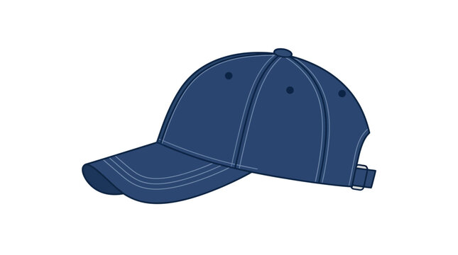 Minimalist flat design baseball cap icon for sports and fashion graphics