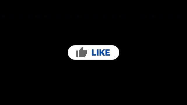Animated Like Button for Video Overlay. Like Subscribe Bell Notification Button, subscribe to channel. Transparent Background