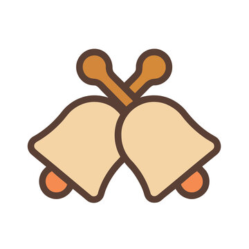 Two crossed stylized bells graphic