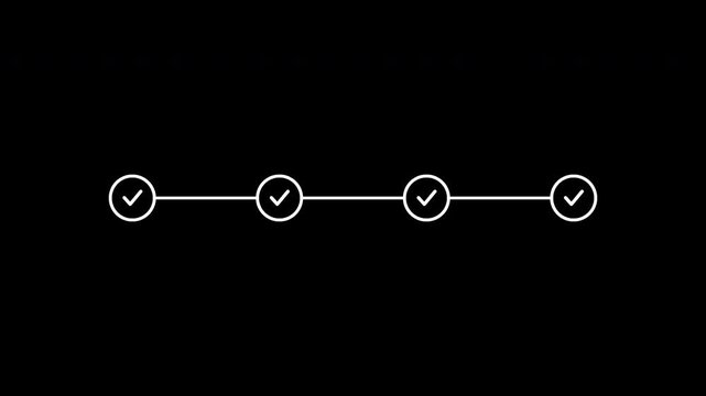 Step Progress Indicator Animation with Transparent Alpha Channel