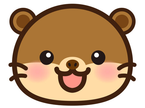 カワウソの顏アイコンベクターイラスト素材2