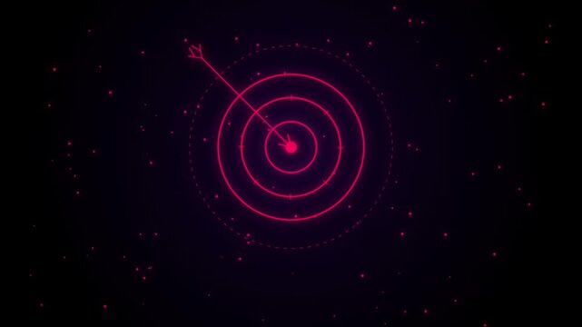 Target Practice Design With Glowing Concentric Circles And Arrow