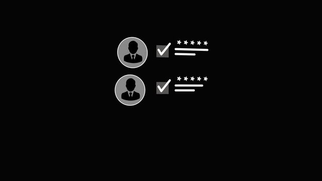 Customer Review Rating Animation Showing User Avatars With Star Ratings And Verified Checkmark Feedback Testimonial Motion Graphics Video