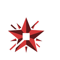 Fototapeta premium Red star with abstract elements