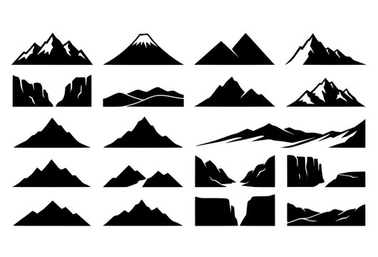 set of mountain icons
