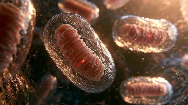 Mitochondria cellular energy production biological cell structure and microscopic anatomy medical science animation of human cell organelles