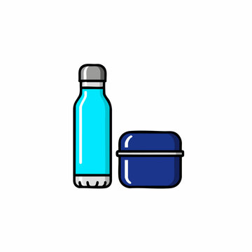 water bottle and lunch container set