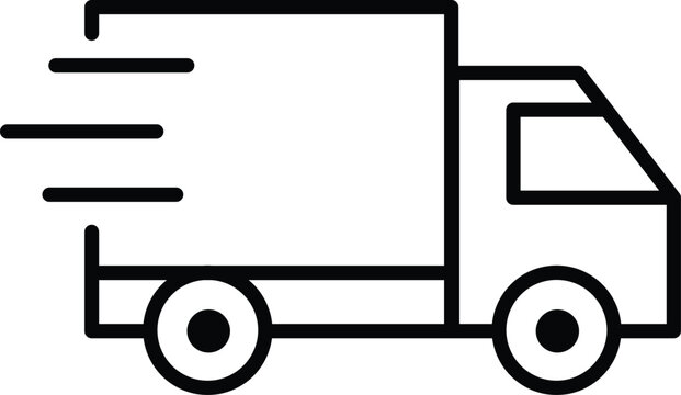 Fast Delivery Truck Icon for Shipping Logistics Courier and Transport Service