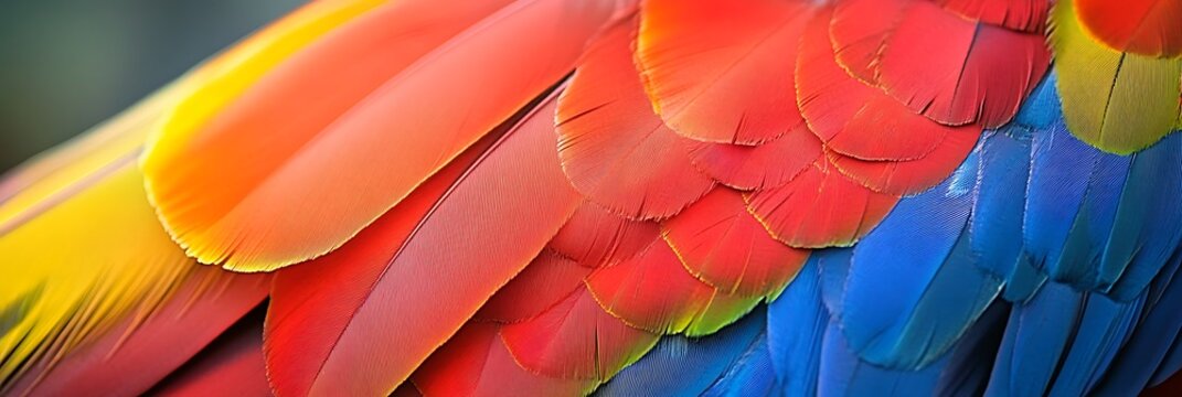 Vibrant macaw parrot feathers in stunning detail