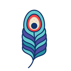 Stylized peacock feather illustration © doni