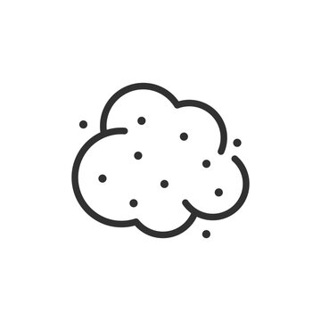 Dust clump, linear icon. Accumulated household dust, lint and particulate debris. Line with editable stroke.