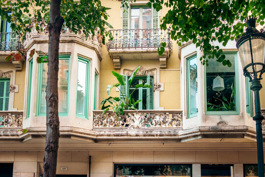 Historic Tenement Building Balcony Real Estate Architecture Facade