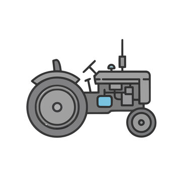 Illustration of a gray tractor