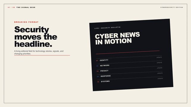 Cybersecurity News Editorial With Dynamic Headlines
