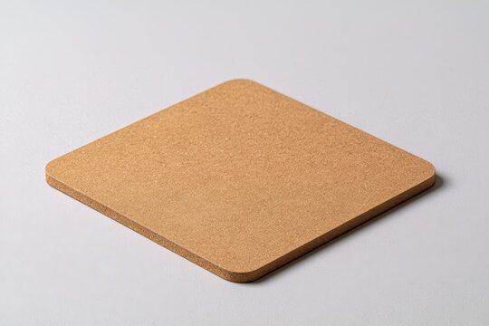 Minimal square beverage coaster made from raw cardboard, front-facing shot