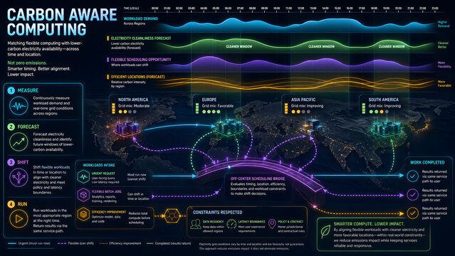 Carbon-Aware Computing Workload Shifting Infographic
