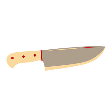 Illustration of a chef's knife with a light handle